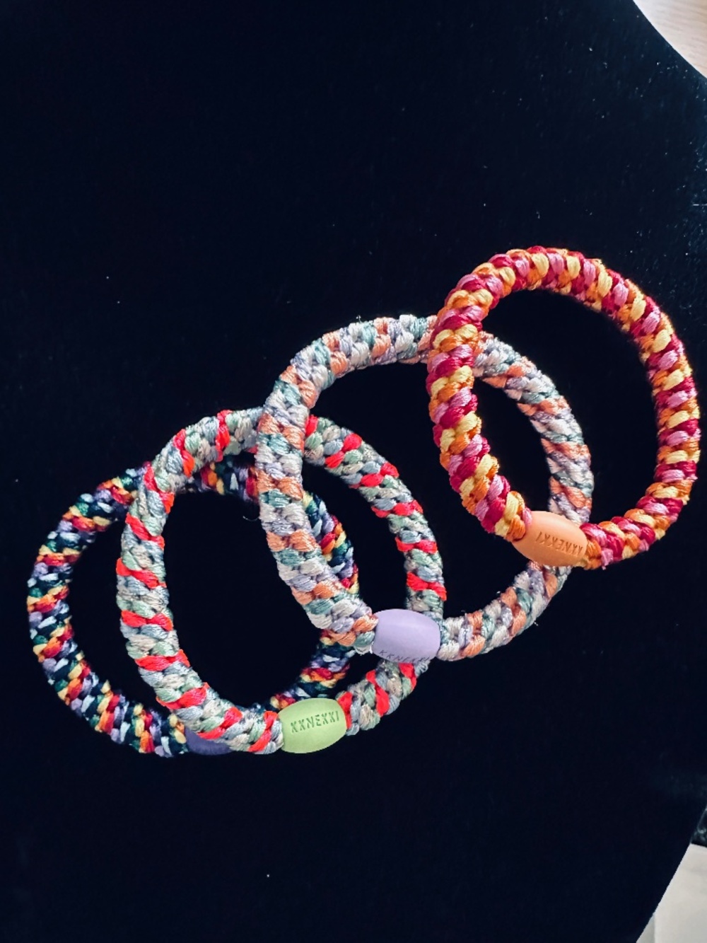 NWT 4-Bundle Authentic Original KKNEKKI Hair Ties/Elastics in Colorful Mix